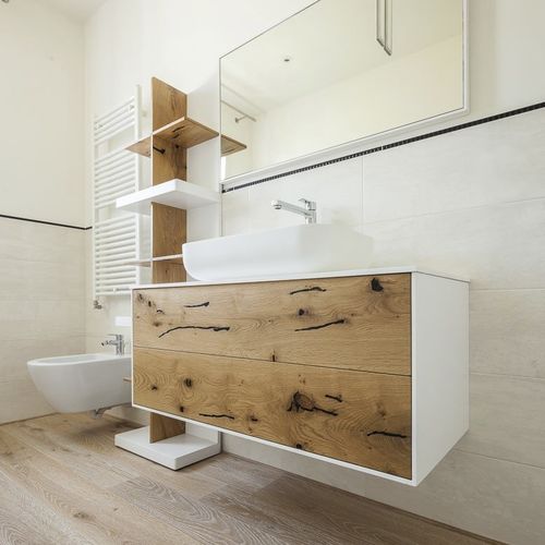 Contemporary bathroom cabinet - ROUGHEST - DE ZOTTI - home / commercial / wooden