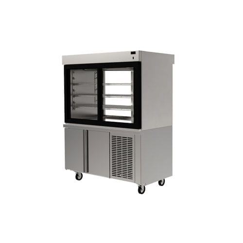 Shelf refrigerated display case - F15 SERVIEW - PASS THROUGH - Delfield - for shop / stainless steel / with door