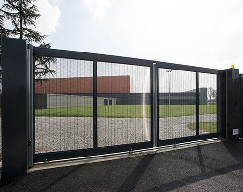 Custom gate - LINEA  - Defim Orsogril - sliding / galvanised steel / electro-welded steel