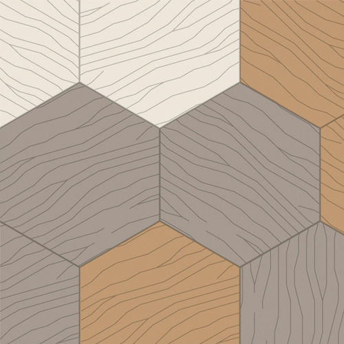 Indoor tile - FARADAY DREAM - BISAZZA BAGNO - floor / wooden / hexagonal