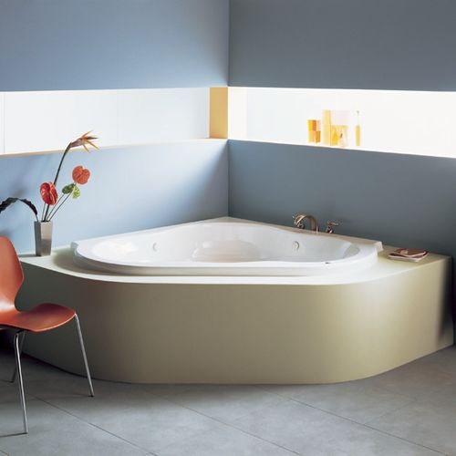 Corner bathtub - CADENZA - AMERICAN STANDARDS - acrylic / whirlpool / white