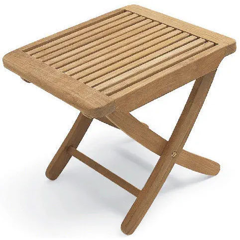 Contemporary stool - ATLANTIC | Footstool - Valdenassi - teak / teak base / X-base