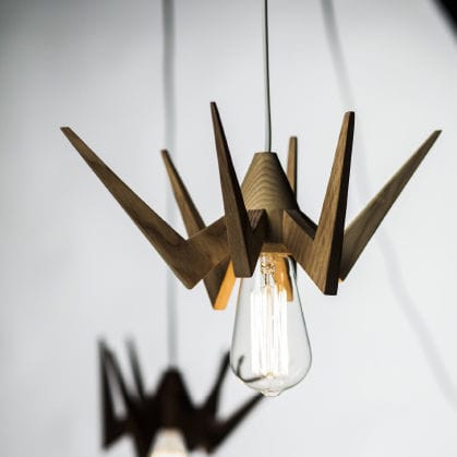 Floor lamp - SPIDER - AROUNDtheTREE Design - solid wood / contemporary / corded