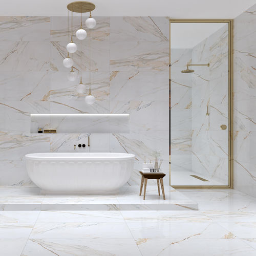 Porcelain stoneware tile - Calacatta Oro PE - revigres - glazed ceramic / polished / matte
