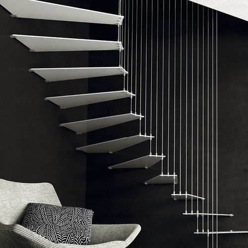 Quarter-turn staircase - COPIA - Ci. Erre Scale - half-turn / metal step / home