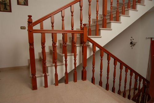 Wooden railing - Ci. Erre Scale - with bars / indoor / for stair