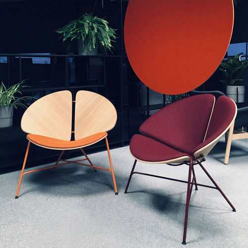 Contemporary armchair - GINKA - Tabanda - fabric / wooden / steel