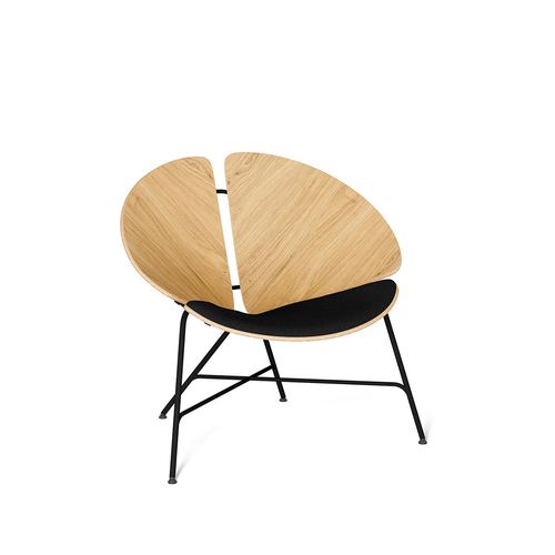 Contemporary armchair - GINKA - Tabanda - fabric / oak / plywood