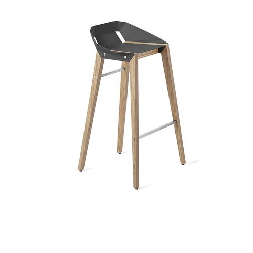 Contemporary bar chair - DIAGO - Tabanda - indoor / aluminum / oak base