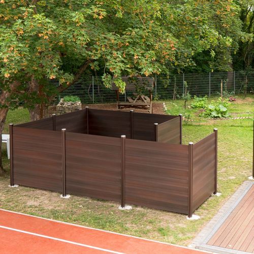 Fence with panels - Valeria - megawood by NOVO-TECH - louvered / residential / industrial