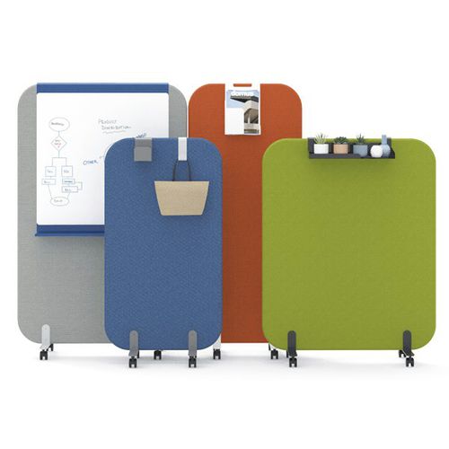Acoustic room divider - MR - Nautilus SA - steel / fabric / foam