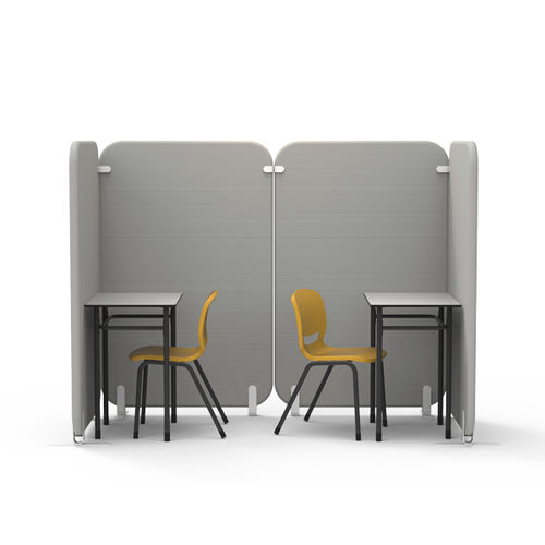 Acoustic office divider - MF - Nautilus SA - floor-mounted / fabric / steel