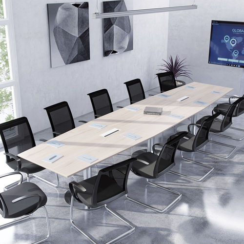 Contemporary boardroom table - ATLANTIC MR - Nautilus SA - melamine / PVC / stainless steel base