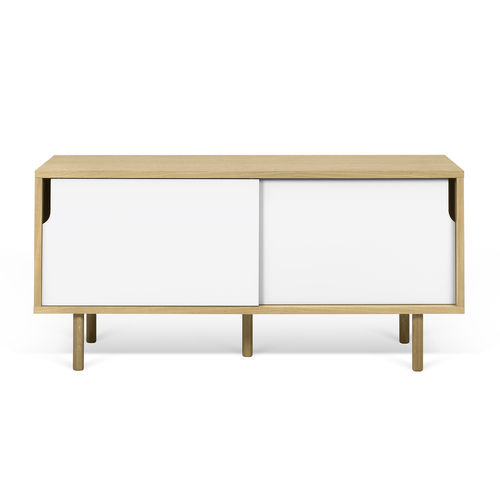 Contemporary TV cabinet - DANN - TEMAHOME - lacquered wood / oak / metal