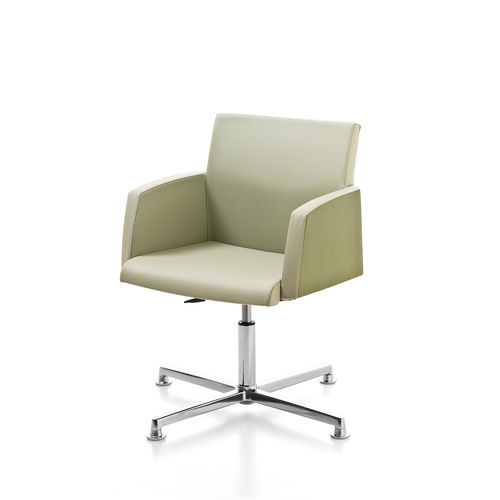 Contemporary visitor armchair - KRIBIO - KASTEL srl - synthetic leather / leather / fabric