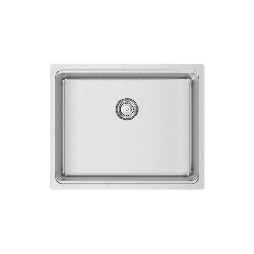 Single-bowl kitchen sink - UNA 50 - RODI HOME – kitchen sinks and accessories - with drainboard / polished stainless steel / overmount