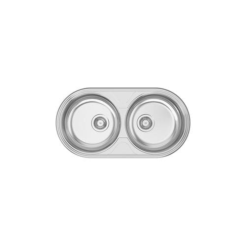 Double kitchen sink - DUETO - RODI HOME – kitchen sinks and accessories - without drainboard / stainless steel / polished stainless steel