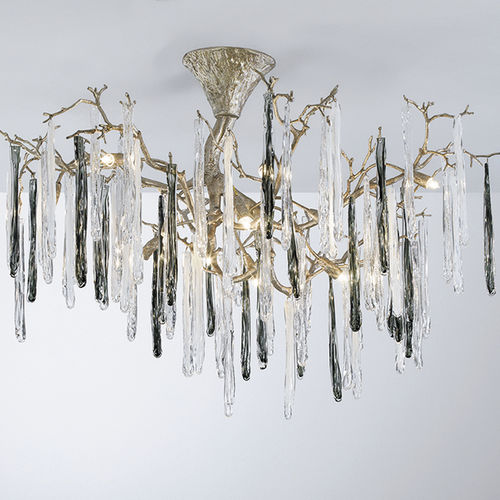Contemporary chandelier - GLAZE L - Serip - glass / 12 light / commercial