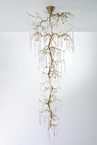 Traditional chandelier -  STALACTITE L - Serip - glass / bronze / waterfall