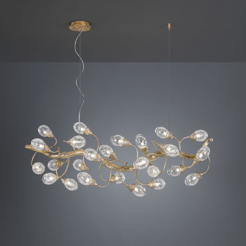 Pendant lamp - HORIZONTAL BLOOM S - Serip - bronze / glass / original design