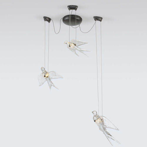 Contemporary chandelier - MOBILE Small - Serip - glass / 3 light / sculptural