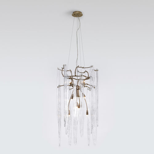 Pendant lamp - STRAW SINGLE - Serip - bronze / crystal / contemporary