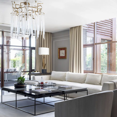 Pendant lamp - TORUS M - Serip - bronze / crystal / original design
