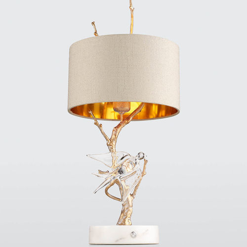 Table lamp - VOA PLIÉ SMALL - Serip - bronze / glass / fabric