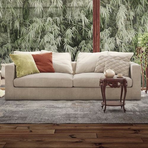 Contemporary sofa - RAFAEL LARGE - D3CO - velvet / cotton / linen