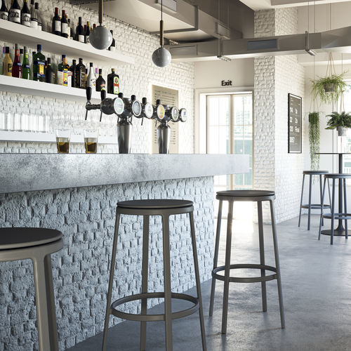 Contemporary bar stool - ROUND&amp;ROUND - Infiniti - fabric / polypropylene / recycled plastic