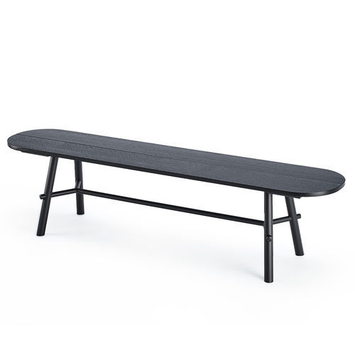 Contemporary bench - RECORD - Infiniti - painted steel / without backrest / without armrests