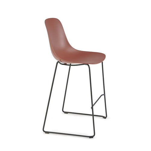 Scandinavian design stool - PURE LOOP MONO - Infiniti - made from recycled materials / polypropylene / painted steel base