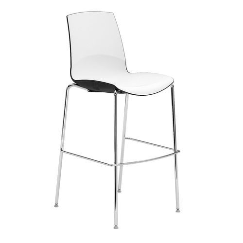 Contemporary stool - NOW - Infiniti - polypropylene / steel base / with footrest