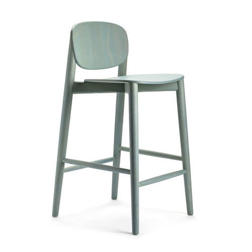 Contemporary bar stool - HARMO - Infiniti - solid wood / plywood / solid wood base