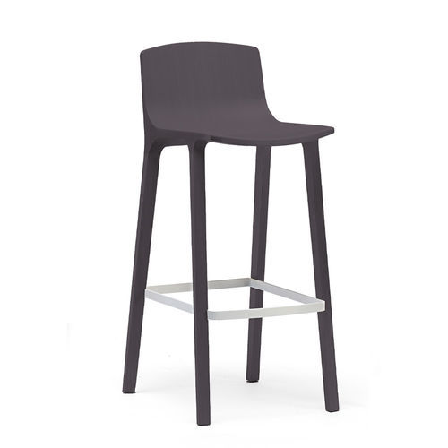 Scandinavian design bar stool - SEAME - Infiniti - oak / metal base / oak base