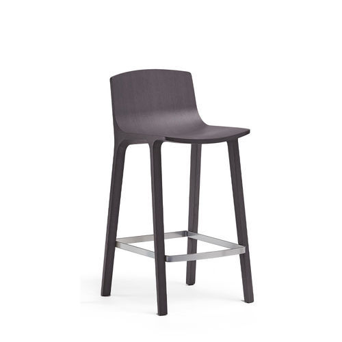 Scandinavian style stool - SEAME - Infiniti - oak / painted steel / painted steel base