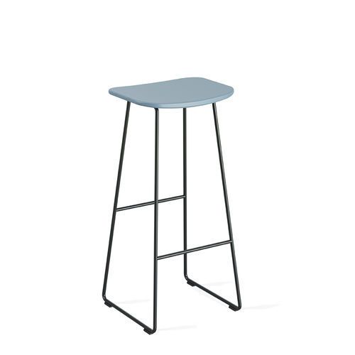 Minimalist design bar stool - KLEJN - Infiniti - wooden / polypropylene / steel base