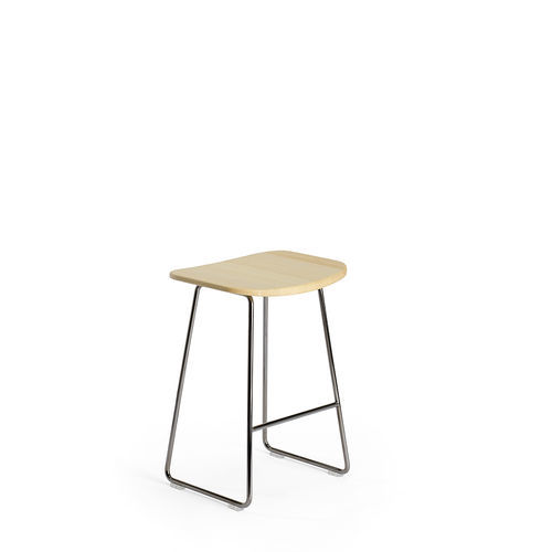 Scandinavian design stool - KLEJN LOW - Infiniti - leather / fabric / ash