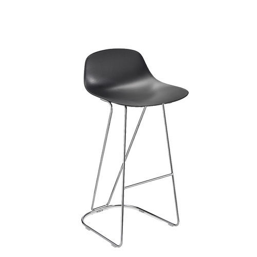 Contemporary bar stool - PURE LOOP MINI - Infiniti - bentwood / polypropylene / steel base