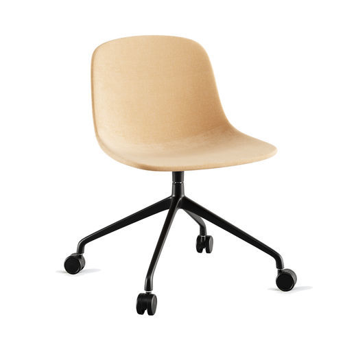 Indoor office chair - PURE LOOP - Infiniti - leather / fabric / aluminum base