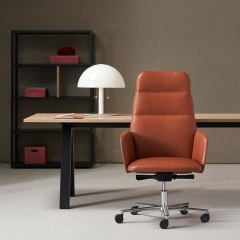 Contemporary executive chair - HANAMI - Quinti. - leather / fabric / polyurethane foam