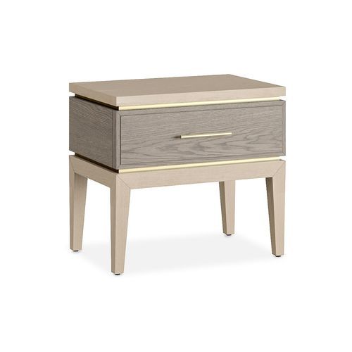 Contemporary bedside table - PURE - AM LIVING - wooden / brass / wooden base