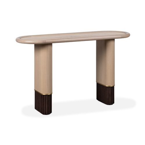 Contemporary sideboard table - KEEN - AM LIVING - marble / wooden base / oval