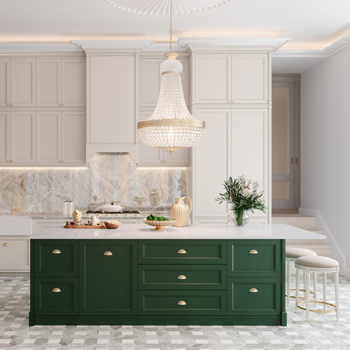 Traditional kitchen - DIRECTOIRE - AM LIVING - lacquered wood / modular / with handle