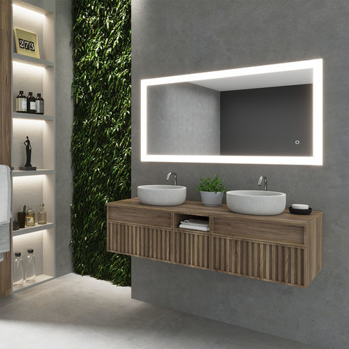 Wall-mounted bathroom mirror - GLOW - BISELARTE - contemporary / rectangular / white