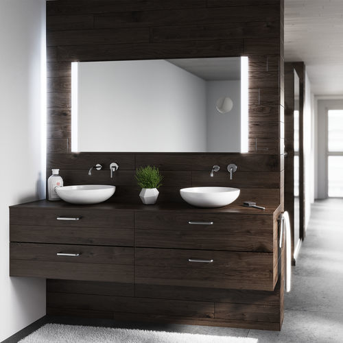 Wall-mounted bathroom mirror - RIVA XL - BISELARTE - contemporary / rectangular / gray