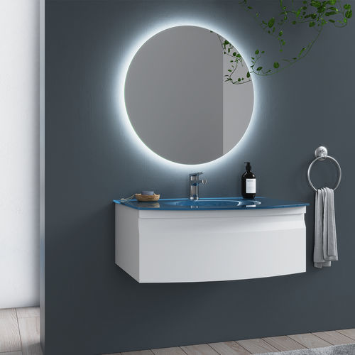 Wall-mounted bathroom mirror - ONIX - BISELARTE - contemporary / round / gray
