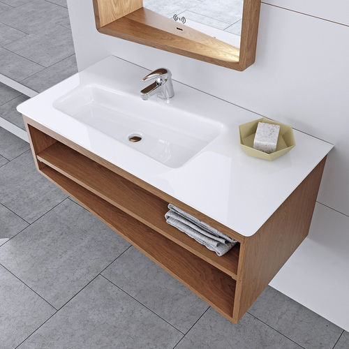 Built-in washbasin - SKEW - BISELARTE - glass / with counter / high-gloss