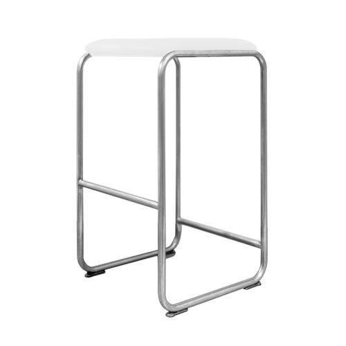 Bauhaus design bar stool WB22 WEINBAUMS leather / stainless steel