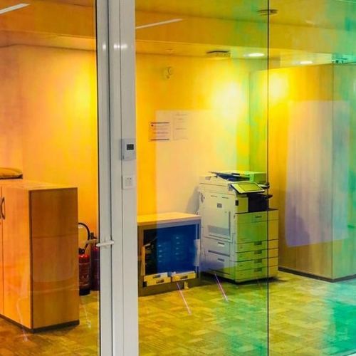 Dichroic decorative film - Aurora Summer - SolarScreen International - for partition wall / for glass / PET
